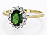Pre-Owned Green Chrome Diopside 18k Yellow Gold Over Sterling Silver Ring 1.60ctw