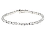 Pre-Owned White Cubic Zirconia Rhodium Over Sterling Silver Tennis Bracelet 13.85ctw