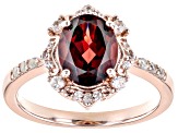 Pre-Owned Red Garnet 18k Rose Gold Over Sterling Silver Ring 2.39ctw