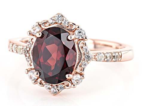 Pre-Owned Red Garnet 18k Rose Gold Over Sterling Silver Ring 2.39ctw