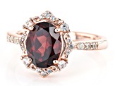 Pre-Owned Red Garnet 18k Rose Gold Over Sterling Silver Ring 2.39ctw