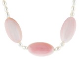 Pre-Owned Genusis™ Cultured Freshwater Pearl & Pink Conch Shell 18k Yellow Gold Over Sterling Silver