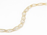 Pre-Owned 14K Yellow Gold White Cubic Zirconia Oval Crochet D'Tuscano Bracelet