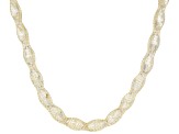 Pre-Owned 14k Yellow Gold White Cubic Zirconia Oval Crochet D'Tuscano 18 Inch Necklace