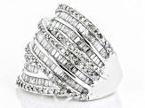 Pre-Owned White Diamond 10k White Gold Crossover Ring 2.80ctw