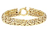 Pre-Owned 18k Yellow Gold Over Sterling Silver Double Byzantine Link Bracelet