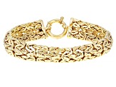 Pre-Owned 18k Yellow Gold Over Sterling Silver Double Byzantine Link Bracelet