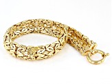Pre-Owned 18k Yellow Gold Over Sterling Silver Double Byzantine Link Bracelet