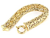 Pre-Owned 18k Yellow Gold Over Sterling Silver Double Byzantine Link Bracelet