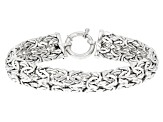 Pre-Owned Sterling Silver Double Byzantine Link Bracelet
