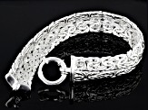 Pre-Owned Sterling Silver Double Byzantine Link Bracelet