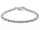 Pre-Owned White Diamond Rhodium Over Sterling Silver Tennis Bracelet 1.00ctw