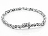 Pre-Owned White Diamond Rhodium Over Sterling Silver Tennis Bracelet 1.00ctw