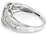 Pre-Owned White Diamond Rhodium Over Sterling Silver Band Ring 0.25ctw