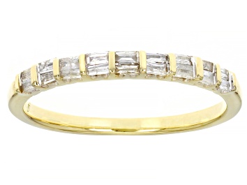 Picture of Pre-Owned White Diamond 10k Yellow Gold Band Ring 0.25ctw