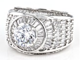 Pre-Owned White Cubic Zirconia Rhodium Over Sterling Silver Ring 15.56ctw