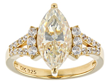 Picture of Pre-Owned Candlelight Strontium Titanate and white zircon 18k yellow gold over silver ring