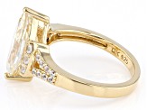 Pre-Owned Candlelight Fabulite Strontium Titanate and white zircon 18k yellow gold over silver ring