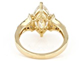 Pre-Owned Candlelight Strontium Titanate and white zircon 18k yellow gold over silver ring