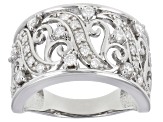 Pre-Owned Moissanite platineve wide band ring .63ctw DEW