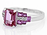 Pre-Owned Pink Topaz Rhodium Over Sterling Silver Ring 3.34ctw