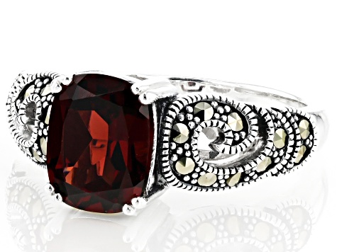 Pre-Owned Red Garnet Sterling Silver Ring 2.04ct