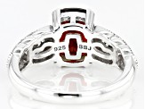 Pre-Owned Red Garnet Sterling Silver Ring 2.04ct