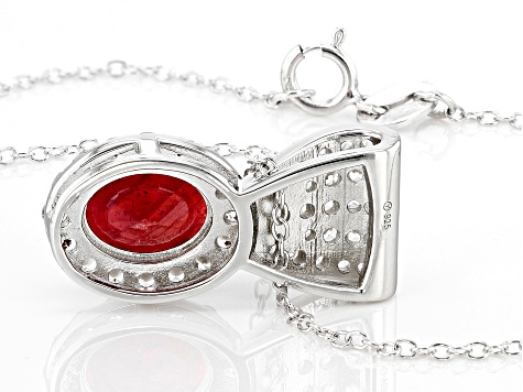 Pre-Owned Red Mahaleo(R) Ruby Rhodium Over Sterling Silver Pendant With Chain 2.77ctw