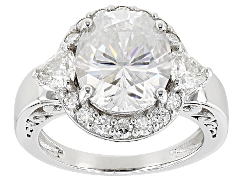Pre-Owned Moissanite Platineve Cocktail Ring 6.82ctw DEW