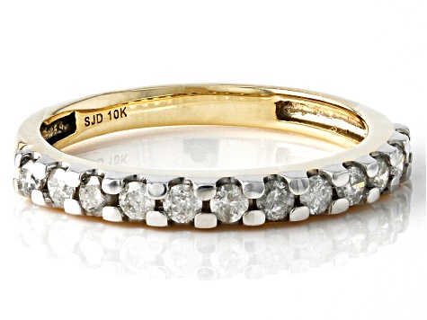 Pre-Owned White Diamond 10k Yellow Gold Band Ring 0.45ctw