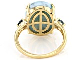 Pre-Owned Blue Larimar 18k Yellow Gold Over Sterling Silver Ring 0.36ctw