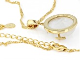 Pre-Owned Rainbow Moonstone 18K Yellow Gold Over Sterling Silver Moon & Star Pendant With 18" Chain