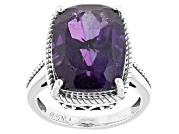 Picture of Pre-Owned Purple African Amethyst Sterling Silver Ring 8.50ct