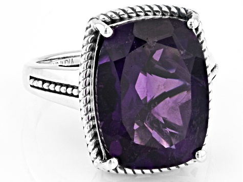 Pre-Owned Purple African Amethyst Sterling Silver Ring 8.50ct