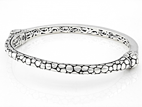 Pre-Owned Sterling Silver Watermark Bangle Bracelet