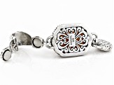 Pre-Owned Banded Apricot Agate Silver Enhancer Pendant