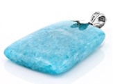 Pre-Owned Dreamy Aquamarine Rhodium Over Sterling Silver Enhancer
