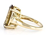 Pre-Owned Champagne Quartz 18k Yellow Gold Over Sterling Silver Ring 10.65ct