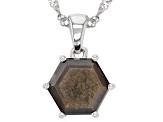 Pre-Owned Golden Sheen Sapphire Rhodium Over Sterling Silver Pendant With Chain 5.10ct