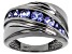 Pre-Owned Blue Tanzanite Black Rhodium Over Sterling Silver Men's Ring 1.30ctw