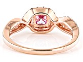 Pre-Owned Colorless and Pink moissanite 14k rose gold over silver ring .88ctw DEW
