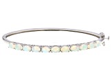 Pre-Owned Multi Color Opal Rhodium Over Sterling Silver Bracelet 2.81ctw