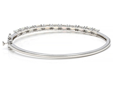 Pre-Owned Multi Color Opal Rhodium Over Sterling Silver Bracelet 2.81ctw