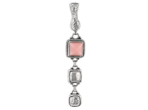 Pre-Owned Pink Opal Silver Enhancer Pendant
