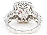 Pre-Owned White Cubic Zirconia Rhodium Over Sterling Silver Ring 8.01ctw