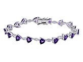 Pre-Owned Purple African Amethyst Rhodium Over Sterling Silver Bracelet 5.07ctw