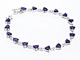Pre-Owned Purple African Amethyst Rhodium Over Sterling Silver Bracelet 5.07ctw