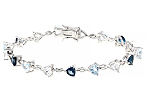 Pre-Owned White Topaz Rhodium Over Sterling Silver Bracelet 8.35ctw