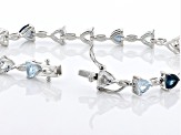Pre-Owned White Topaz Rhodium Over Sterling Silver Bracelet 8.35ctw
