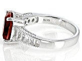 Pre-Owned Red Lab Created Ruby Rhodium Over Sterling Silver Ring 3.66ctw